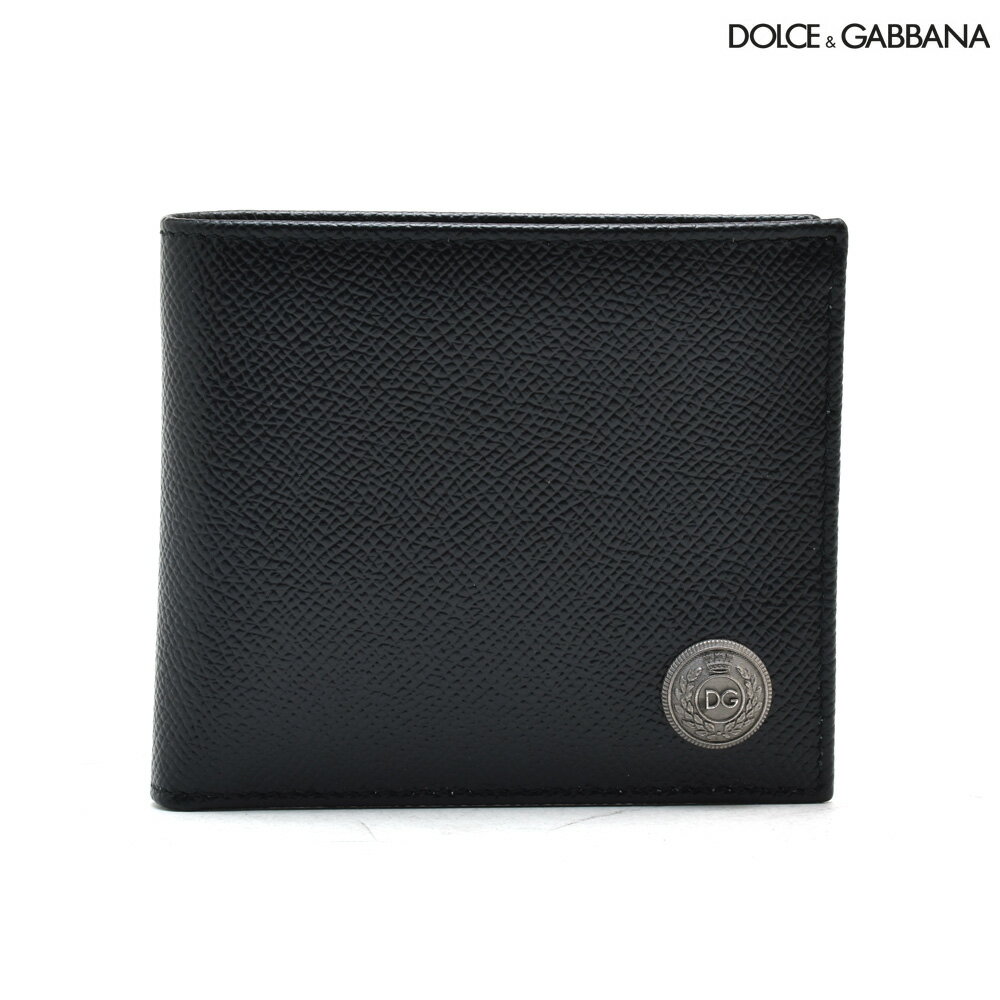 ドルチェ＆ガッバーナ 財布（メンズ） ドルチェ＆ガッバーナ DOLCE&GABBANA BP1321AH135/8I943 ドルガバ 二つ折り財布 ヒョウ柄 ブラック 黒 BLACK メンズ 【送料無料】