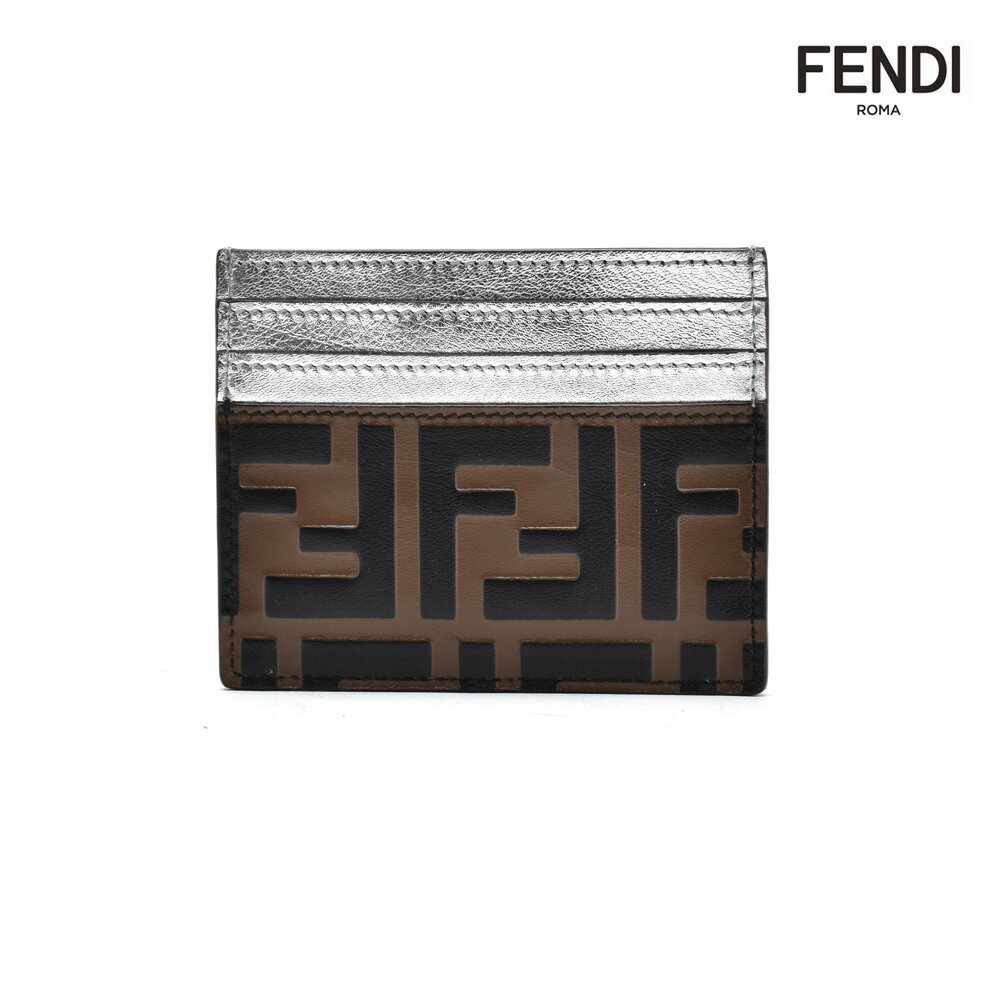 フェンディ カードケース ズッカ柄 メンズ レディース パスケース ブラウン FENDI CARD CASE【送料無料】