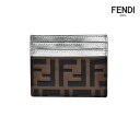 フェンディ 定期入れ・パスケース レディース フェンディ カードケース ズッカ柄 メンズ レディース パスケース ブラウン FENDI CARD CASE【送料無料】