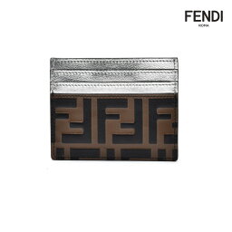 フェンディ 定期入れ・パスケース レディース フェンディ カードケース ズッカ柄 メンズ レディース パスケース ブラウン FENDI CARD CASE【送料無料】