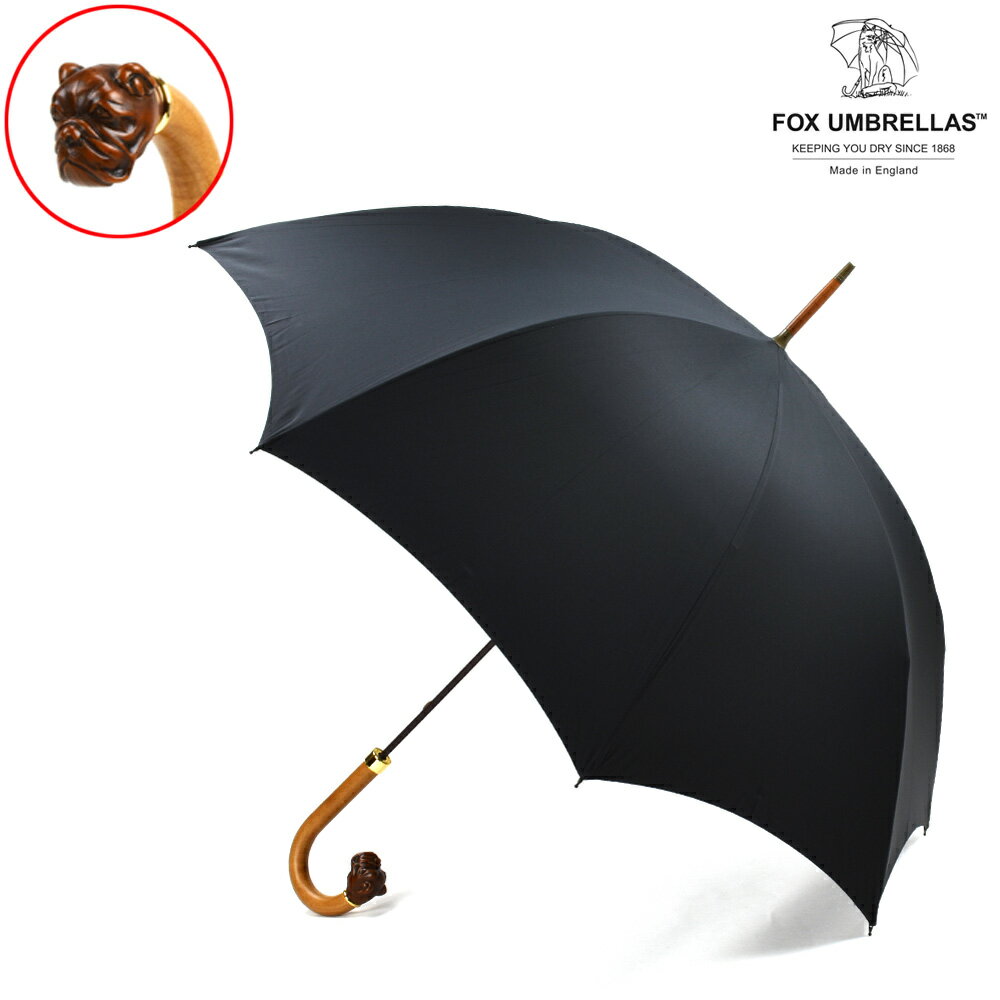 フォックスアンブレラズ FOX UMBRELLAS GT19 Brown Finish Animal Heads BULLDOG 傘 雨傘 アニマルヘッドハンドル ブルドッグ メンズ 【送料無料】