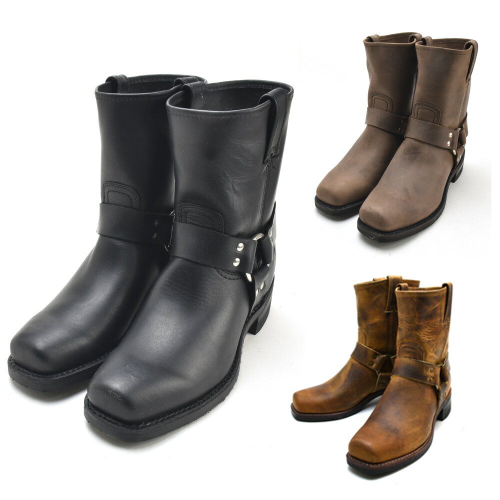 FRYE 8R HARNESS BOOTS 87400 GAUCHO フライ ハーネス ブーツ 87400 ガウチョ/ブラック/ダークブラウン メンズ