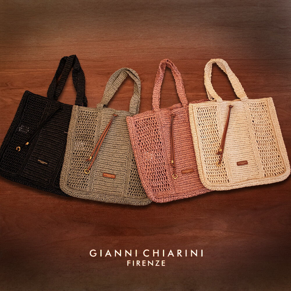 樂天商城 - ジャンニキアリーニ GIANNI CHIARINI ネフェリトートバッグ レディース ハンドバッグ かごバッグ 鞄 NEFELI BS 11955 COMM STR-CRCH CORDA BLUSH TAIGA NERO【送料無料】