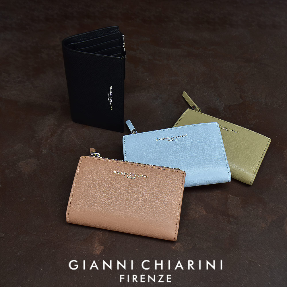 ジャンニキアリーニ GIANNI CHIARINI 二つ折り財布 レディース コンパクトウォレット スリムバイフォールドウォレット グレインレザー 財布 小銭入れ付き WALLETS GRANA DOLLARO