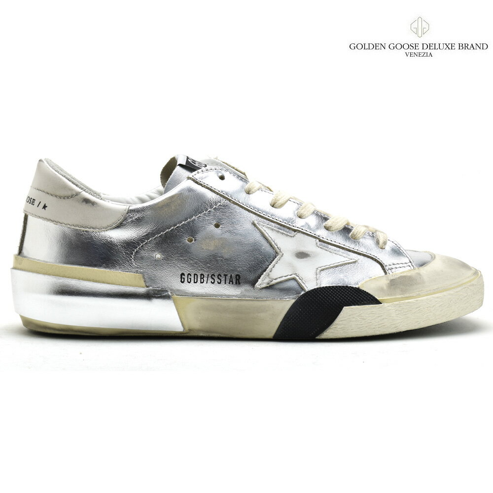 ゴールデングース スニーカー メンズ スーパースター レザー ダメージ加工 シルバー GOLDEN GOOSE DELUXE BRAND SUPER-STAR CLASSIC WITH SPUR【送料無料】