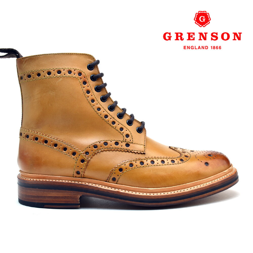 GRENSON / グレンソン グレンソンは1866年創業のイギリスの老舗シューズブランドです。 グレンソンの創業者は、靴職人ウィリアム・グリーン氏で、その歴史はノーサンプトンシャー州のラシュデンに開いた小さな工房から始まりました。 一人の靴職人から始まった小さな工房には、やがて多くの職人が集まり、事業は順調に発展。1895年には法人化され、1911年には現在のような生産スタイルを確立し、英国紳士靴の代名詞的存在として世界中から認められるようになります。1974年に制作されたアメリカ映画「華麗なるギャツビー」においては、衣装を担当したラルフローレン氏のセレクトによりグレンソンの靴が登場し、注目を集めました。 【GRENSON / グレンソン】一覧はこちら 送料について ＜送料無料の場合＞北海道・一部離島沖縄 900円1200円 送料の詳細はこちらブランド GRENSON / グレンソン 商品名 FRED / フレッド 素材/スペック カラー　：　タン レザー　：　カーフ ソール　：レザーソール ワイズ　：　G 生産国　：　イギリス製 商品説明 グレンソンは1866年創業のイギリスの老舗シューズブランドです。 グレンソンの創業者は、靴職人ウィリアム・グリーン氏で、その歴史はノーサンプトンシャー州のラシュデンに開いた小さな工房から始まりました。 一人の靴職人から始まった小さな工房には、やがて多くの職人が集まり、事業は順調に発展。1895年には法人化され、1911年には現在のような生産スタイルを確立し、英国紳士靴の代名詞的存在として世界中から認められるようになります。1974年に制作されたアメリカ映画「華麗なるギャツビー」においては、衣装を担当したラルフローレン氏のセレクトによりグレンソンの靴が登場し、注目を集めました ▼注意▼ 当商品は【並行輸入品（海外正規品）】となります。製品の制作工程上でのオイルシミによります色ムラやボンド接着跡、縫製の際の"シワ"や"キズ"等がある場合もございますが、これらは不良品ではなく、製造上やむを得ないものとなります。 着用に支障の無い傷や輸入による箱のつぶれ、多少の汚れもご了承下さいませ。これは当商品の風合いの範囲内ですので完璧な商品をお求めの方には不向きな商品です。 ご注意点 ※新品ですが一部箱が破損している場合が御座います。 ※細かなキズや型抜き跡などが見られる場合があります。 ※実物とパソコンモニター画面では、見た目の色に多少違いがある場合が御座います。 ※輸送上の都合等により商品に多少の汚れや傷などが付いている場合がございます。 上記の点を予めご了承のうえご注文いただきますようお願いいたします。