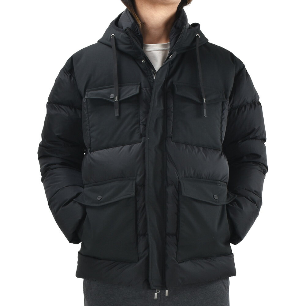 【お買い物マラソンSALE】ヘルノ HERNO ダウンジャケット メンズ ブルゾン フィールドジャケット ナイロンジャケット ブラック 黒 CHAMONIX & KEYSTONE【送料無料】