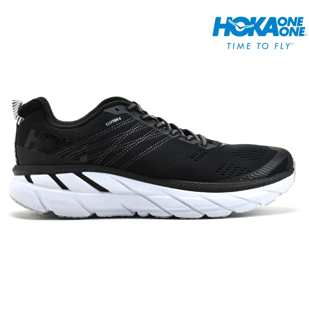 ホカ オネオネ HOKA ONE ONE 1102872 CLIFTON 6 BLACK クリフトン 6 スニーカー ローカット ランニングシューズ マラソンシューズ ブラック 黒 メンズ【送料無料】