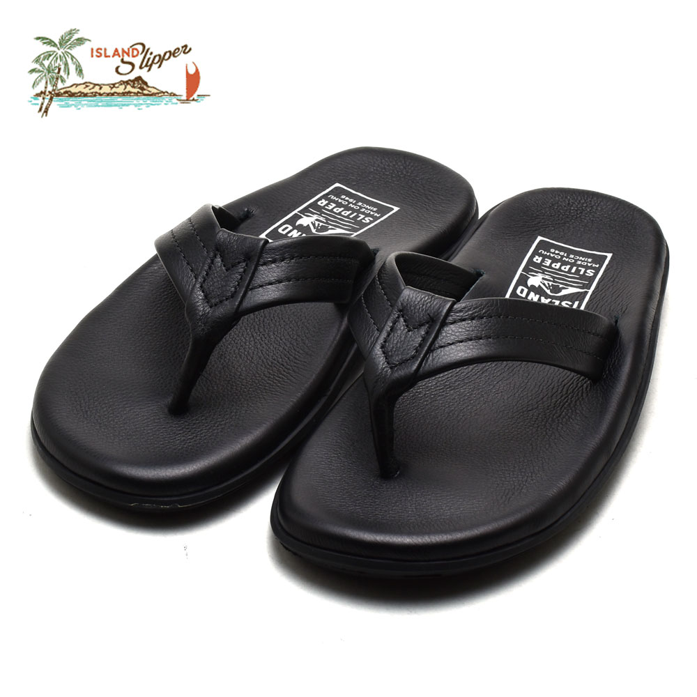 アイランドスリッパ メンズ ハワイ レザーサンダル ブラック ISLANDSLIPPER PB202 BLACK