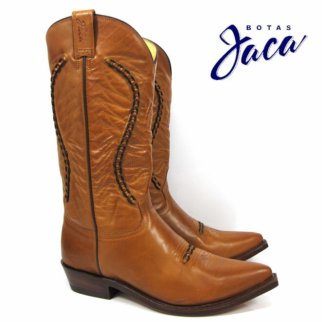 ハカ Botas Jaca 3103 orange atanadobiker no stripwestern boots cow boy ウエスタン ブーツカウボーイブーツ オレンジ本革 キャメル