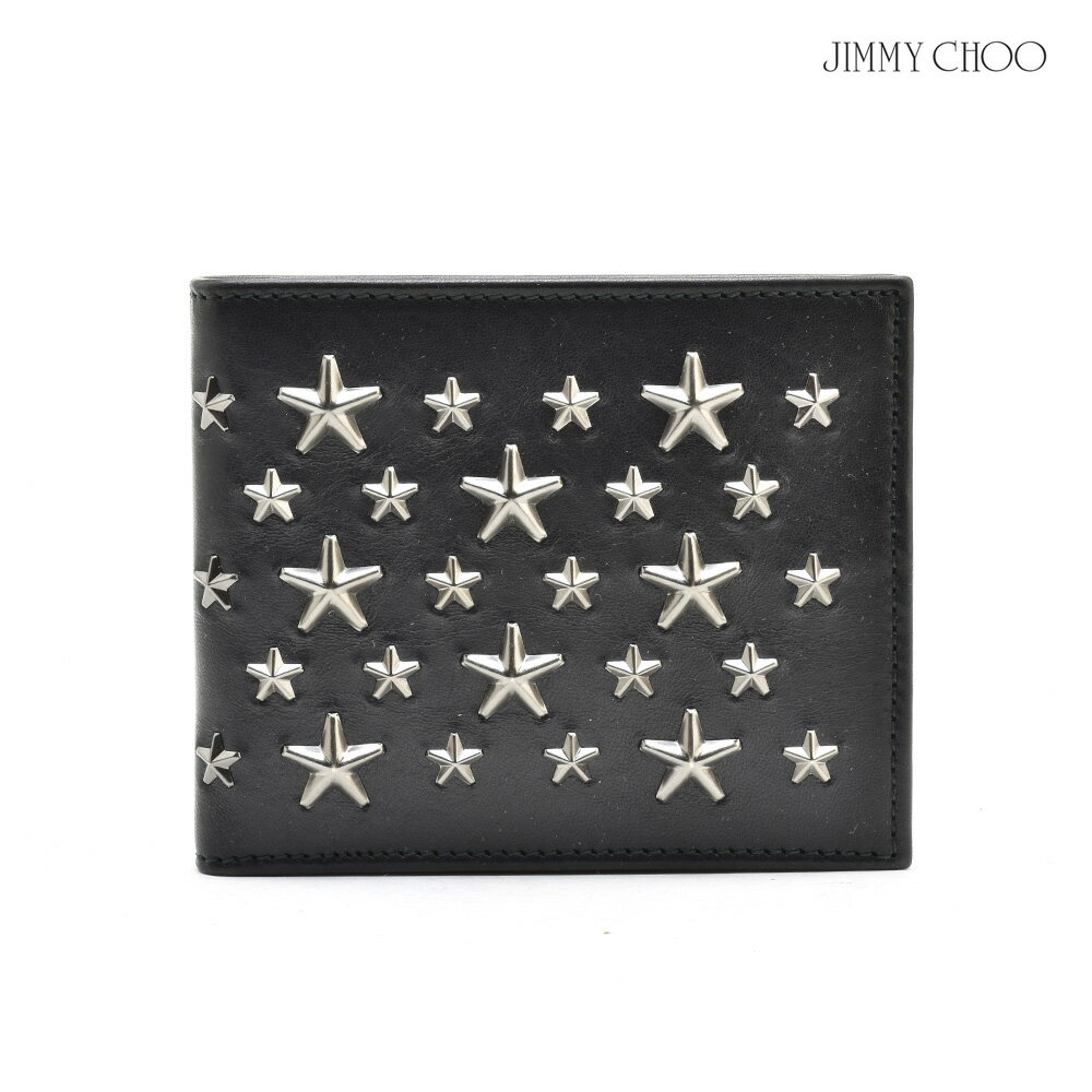 【お買い物マラソンSALE】ジミー チュウ JIMMY CHOO MARK BLS 144 SLG Black/Ganmetal 財布/ウェレット/2つ折り/スタッズ/黒/ブラック/メンズ 【送料無料】