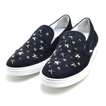 ジミーチュウ JIMMY CHOO GROVE IME/NAVY/SILVER GUN. MET. MIX スタースタッズ ローカット スニーカー スリッポン ネイビー 紺色 メンズ【送料無料】