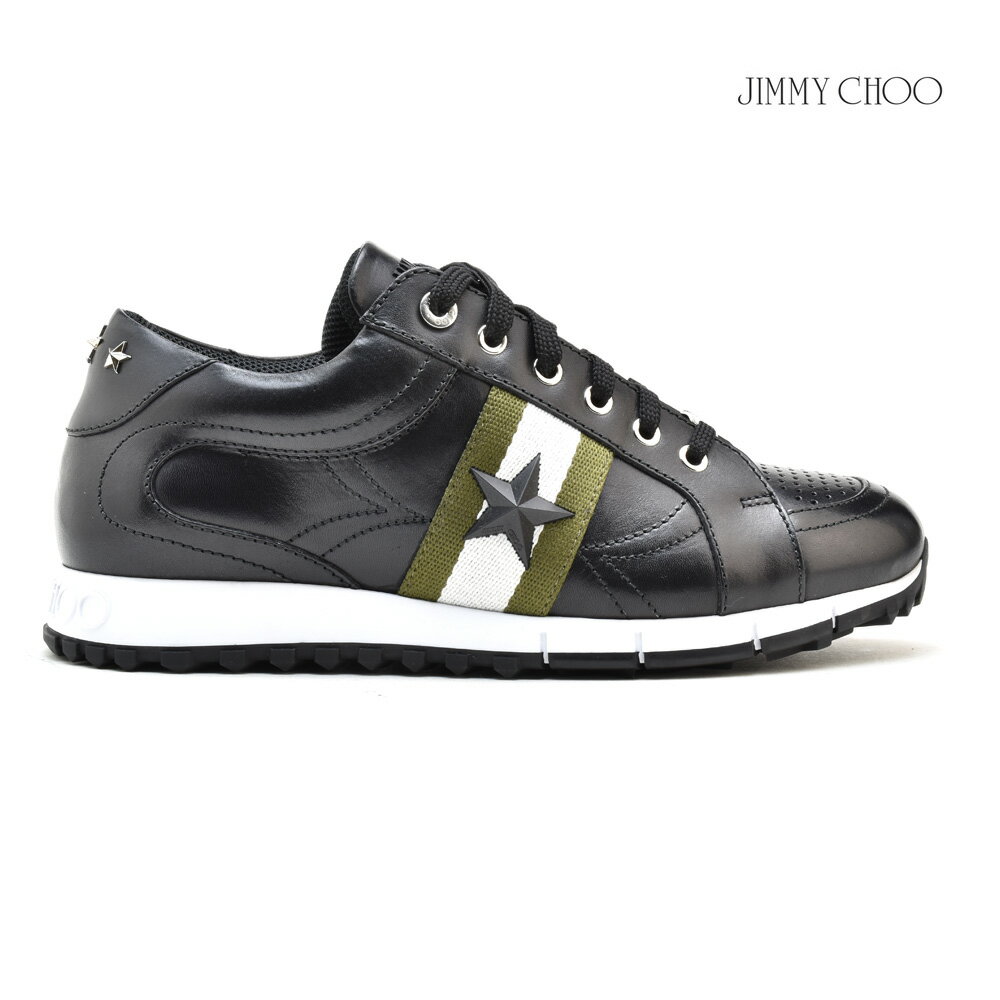 楽天クラウドモーダジミーチュウ JIMMY CHOO RAFI ラフィ スニーカー スタースタッズ エンボスロゴ ランニングシューズ ウォーキングシューズ メンズ ブラック 黒 BLACK【送料無料】