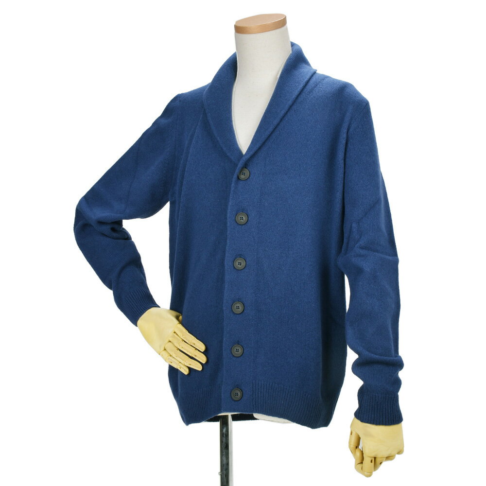ジョンスメドレー JOHN SMEDLEY PATTERSON INDIGO カシミア混 ショールカラージャケット カーディガン インディゴ メンズ 【送料無料】
