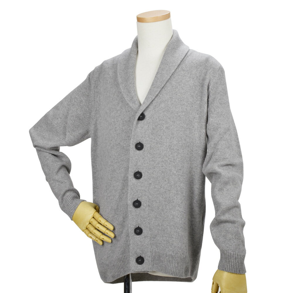 ジョンスメドレー JOHN SMEDLEY PATTERSON SILVER カシミア混 ショールカラージャケット カーディガン シルバー メンズ【送料無料】