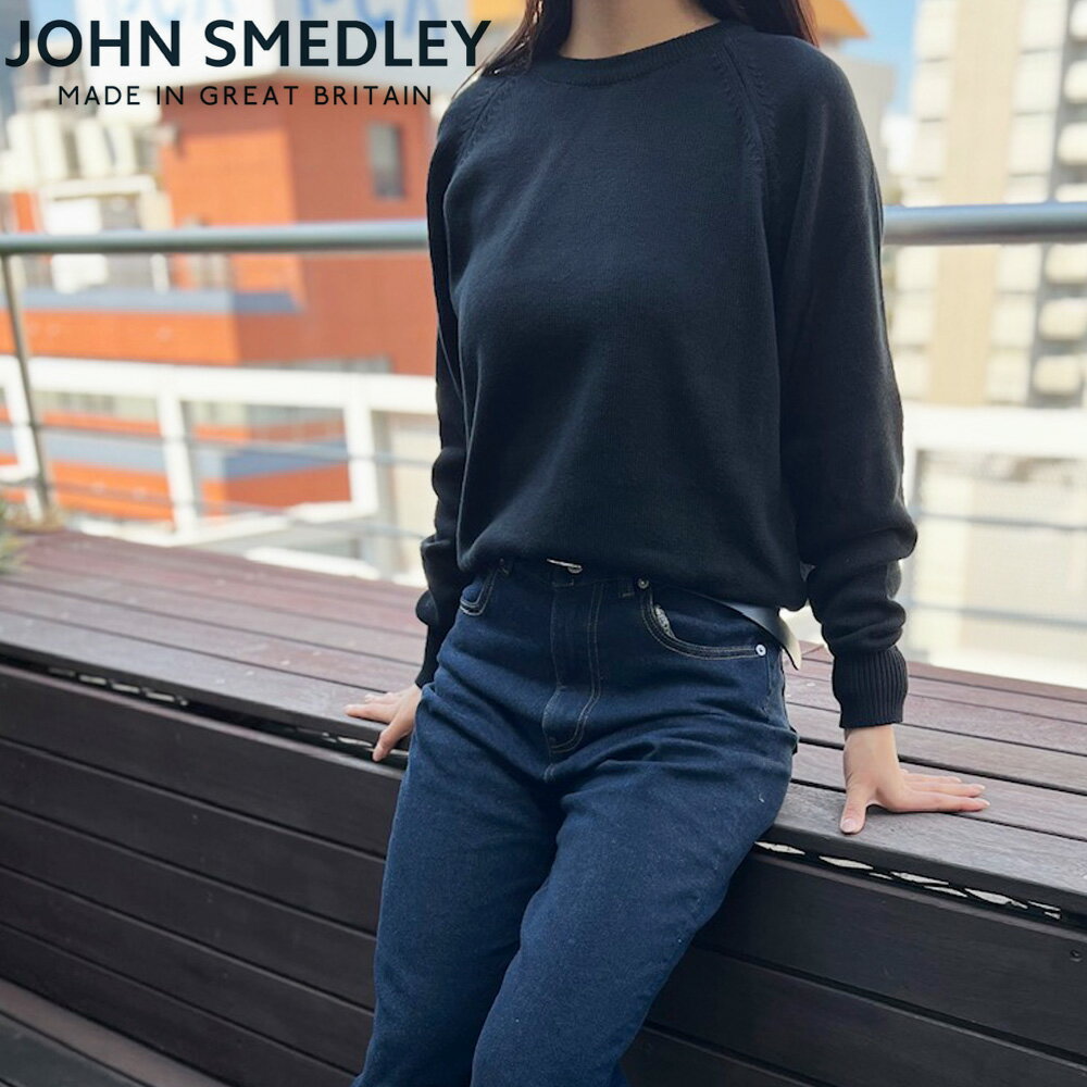 楽天クラウドモーダジョンスメドレー JOHN SMEDLEY STODDART ニット セーター クルーネック ロングスリーブ レディース ブラック 黒 BLACK IS BLACK