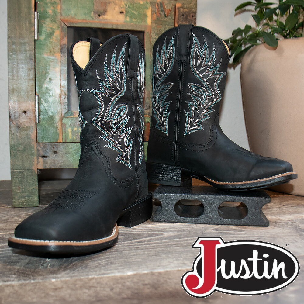 ジャスティン JUSTIN ウエスタンブーツ メンズ ロングブーツ 11インチ ブーツ EEワイズ ブラック 11