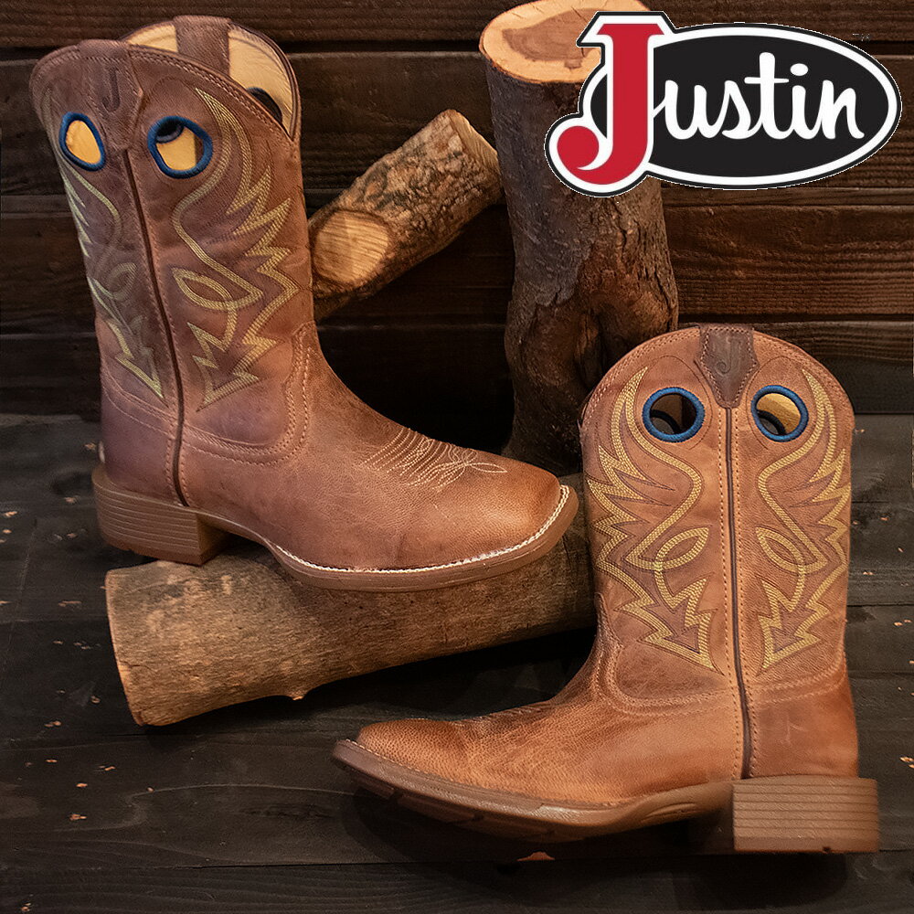 ジャスティン JUSTIN ウエスタンブーツ メンズ ロングブーツ 11インチ ブーツ EEワイズ ブラウン 11