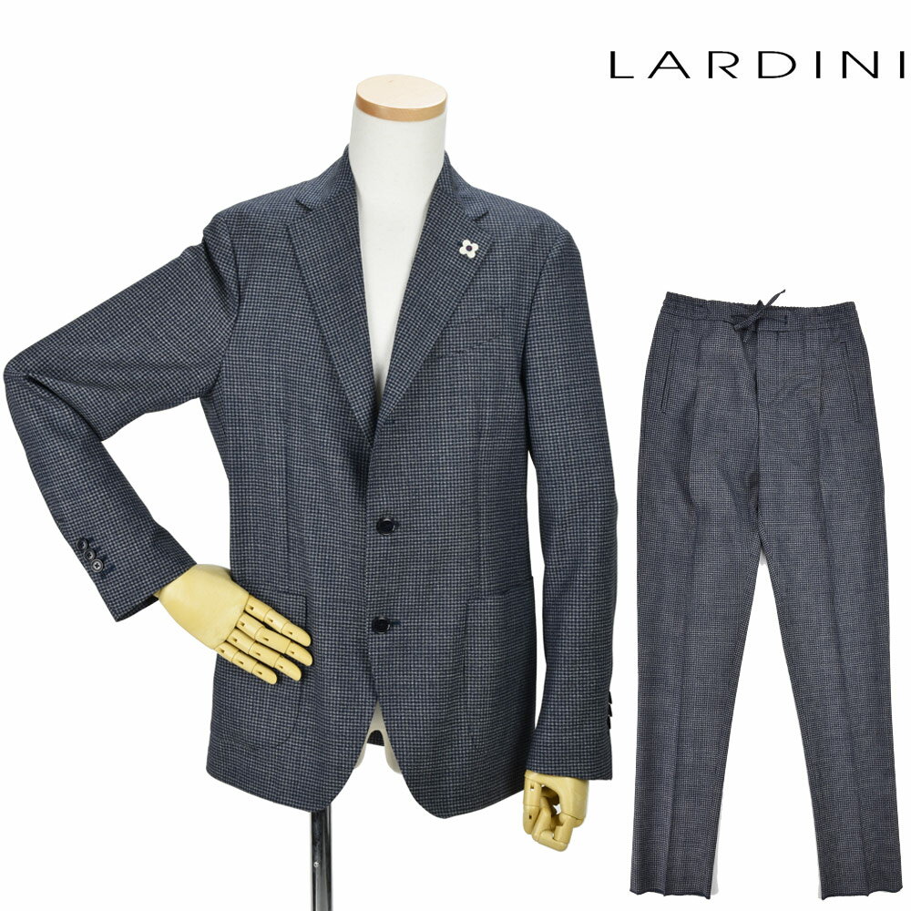 ラルディーニ LARDINI EG048AV/EGEW52705 2 セットアップ シングル 3B ジャケット イージーパンツ トラウザーパンツ ネイビー系 メンズ【送料無料】