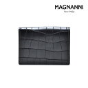マグナーニ カードケース パスケース 定期入れ 名刺入れ クロコ型押し グリス メンズ MAGNANNI 1280 GRIS CARDCASE【送料無料】