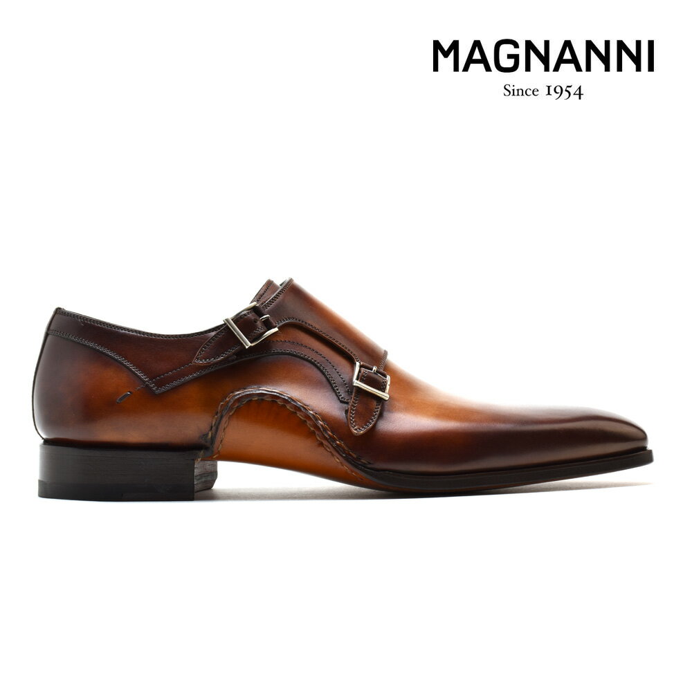 【交換送料無料】マグナーニ MAGNANNI 18903 CONAC ダブルモンクストラップ ドレスシューズ ビジネスシューズ 革靴 オパンカ製法 コニャック メンズ【送料無料】