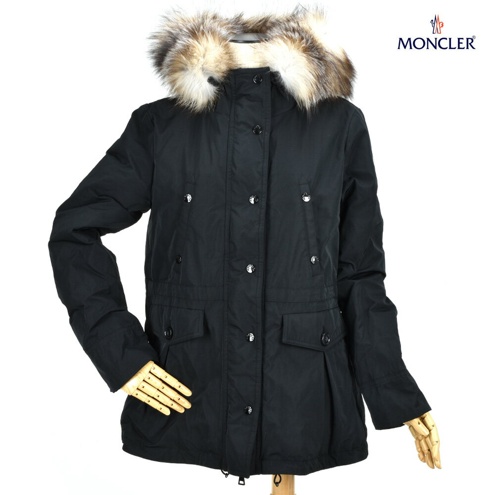 【楽天スーパーSALE】モンクレール MONCLER 46906.25 57136/999 MACAREUX BLACK マカルー ファー パーカーコート ダウンコート ブラック 黒 レディース【送料無料】