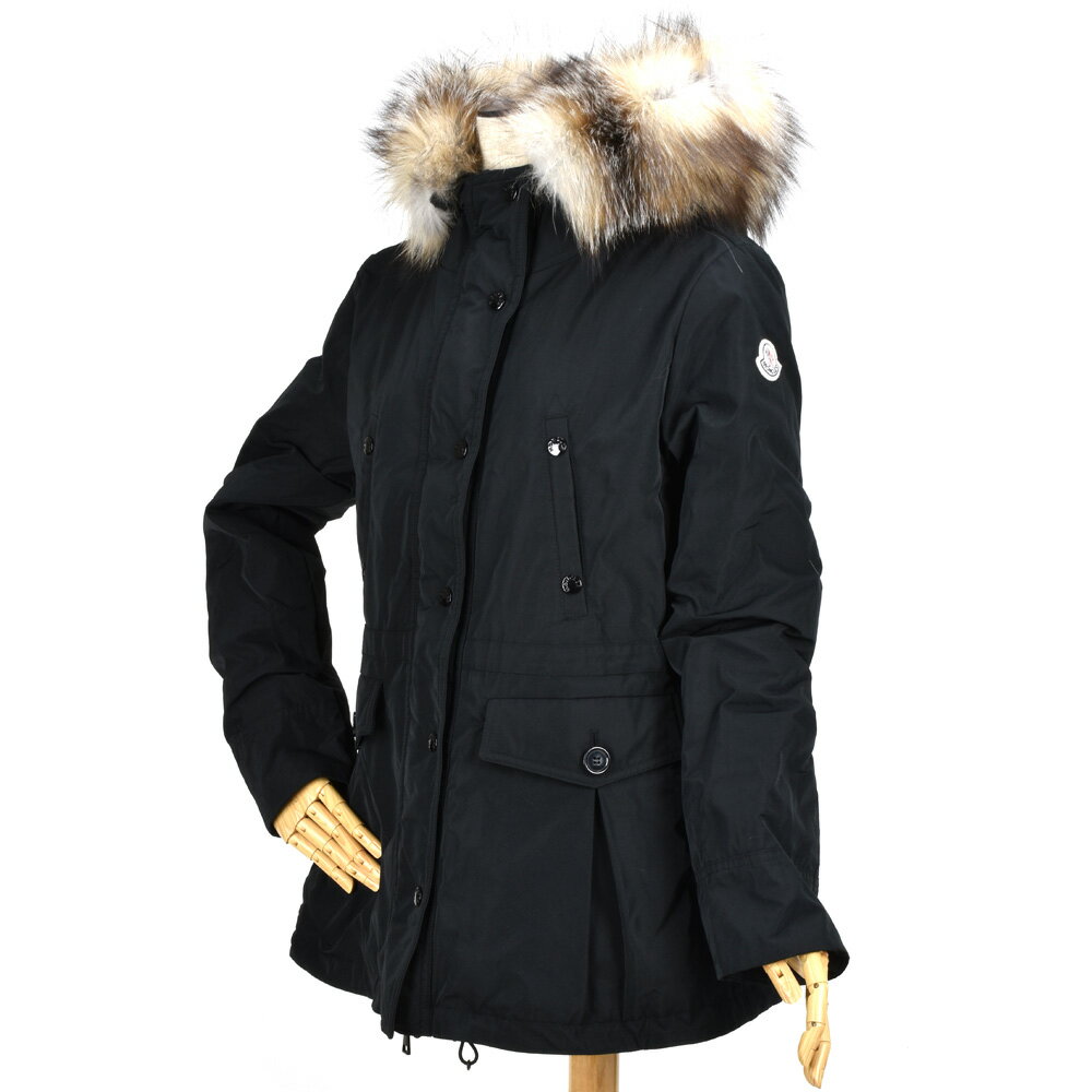 【楽天スーパーSALE】モンクレール MONCLER 46906.25 57136/999 MACAREUX BLACK マカルー ファー パーカーコート ダウンコート ブラック 黒 レディース【送料無料】