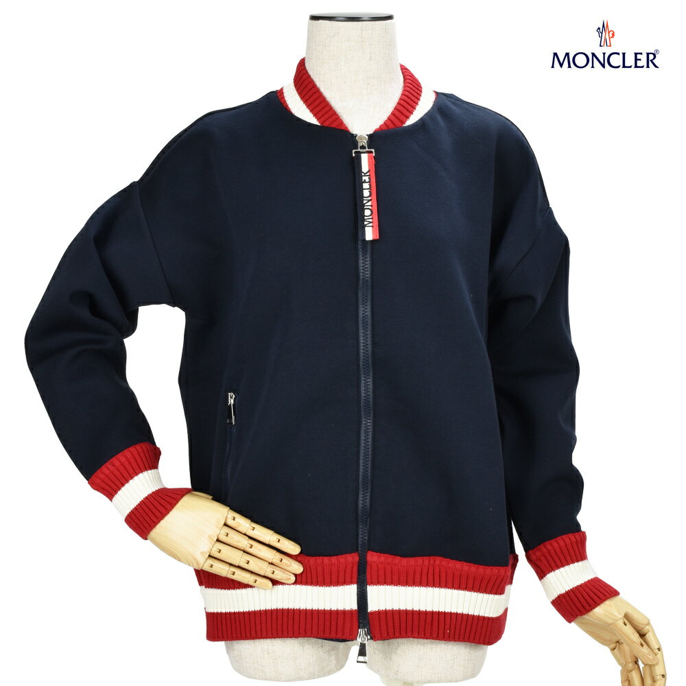 【期間限定ポイント10倍 12/10 00：00〜12/11 01：59まで】モンクレール MONCLER 84516.00 83143/778 NAVY ネオプレン カーディガン ジップアップ ネイビー 紺色 レディース【送料無料】[po_10]