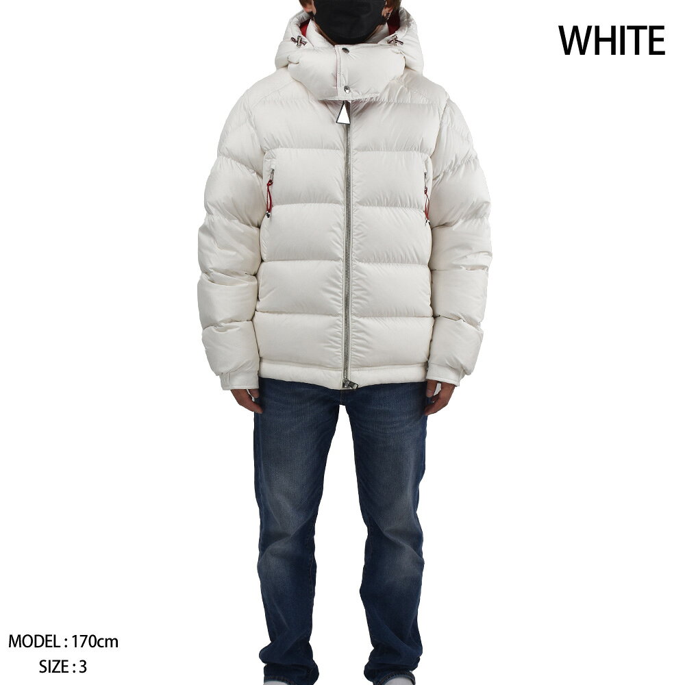 クラウドモーダのモンクレール ダウンジャケット メンズ アウター フード付き ネイビー ホワイト POIRIER GIUBBOTTO MONCLER 【送料無料】｜アングル3