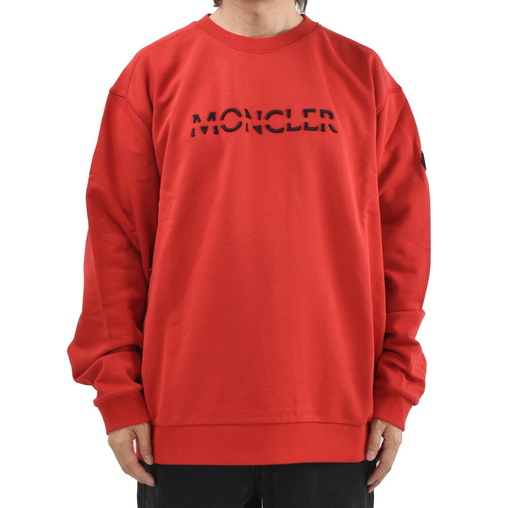 楽天クラウドモーダモンクレール スウェット メンズ クルーネック コットン レッド 赤 SWEAT MONCLER【送料無料】