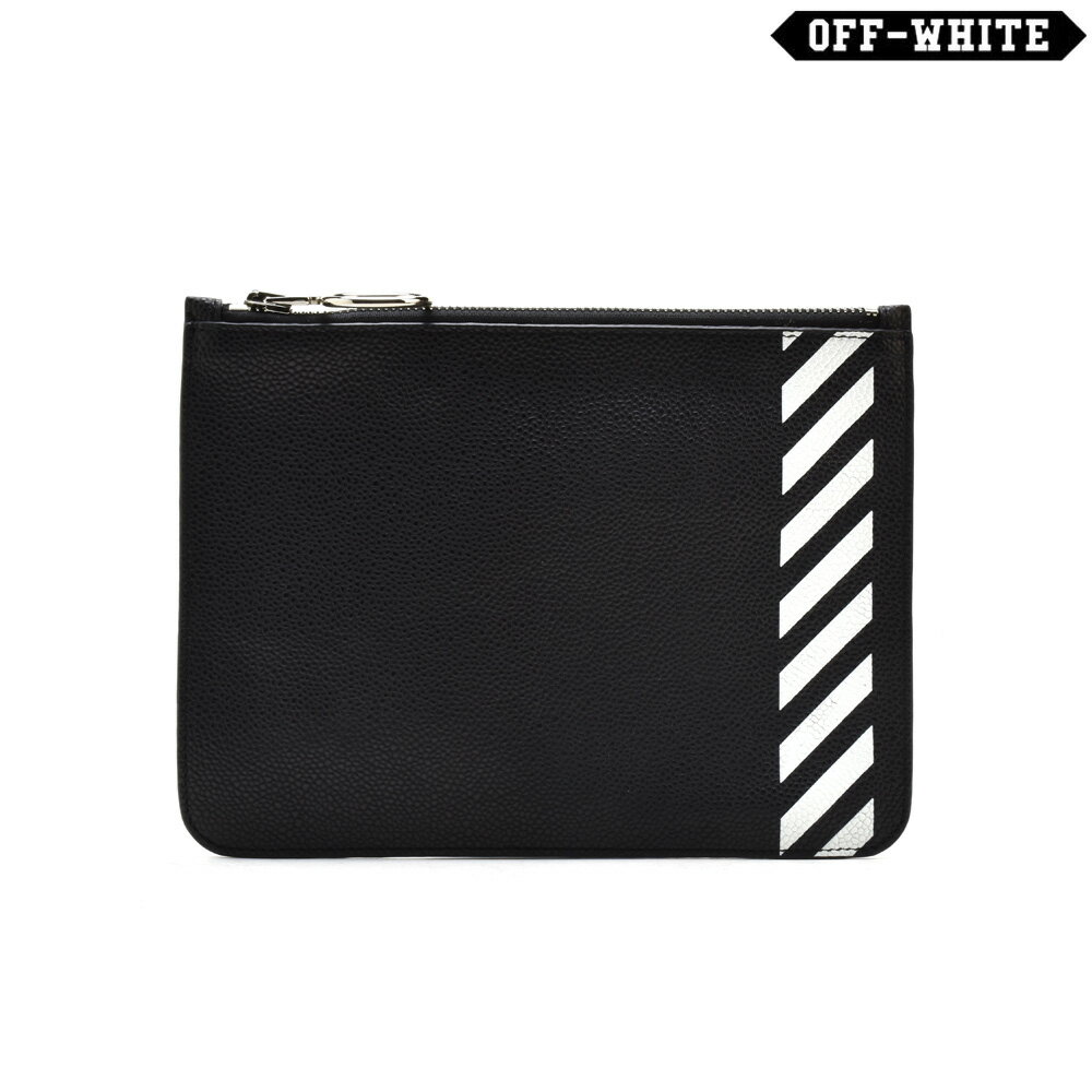 【SALE】オフホワイト OFF-WHITE OMNF010S19C44032/1001 BAG DIAG FLAT POUCH BLACK クラッチバッグ ポーチ レザーバッグ ブラック 黒 メンズ【送料無料】