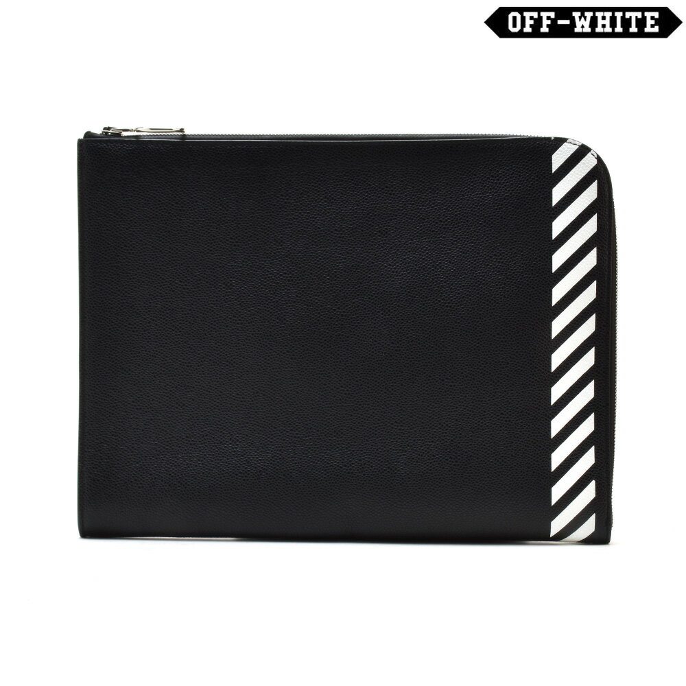 オフホワイト バッグ メンズ オフホワイト OFF-WHITE OMNA053S19C44032/1001 DIAG FLAT POUCH BLACK クラッチバッグ ポーチ レザーバッグ ブラック 黒 メンズ【送料無料】