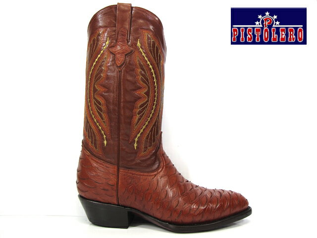 ピストレロ PISTOLERO 2109western boots / cow boybrown lether ウエスタンブーツブラウン レザーカウボーイブーツ ヘビ柄刺繍 ステッチ 【送料無料】