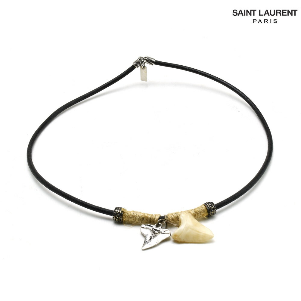 サンローラン パリ チョーカー メンズ ネックレス レザー ブラック 黒 YSL Saint Laurent【送料無料】のサムネイル