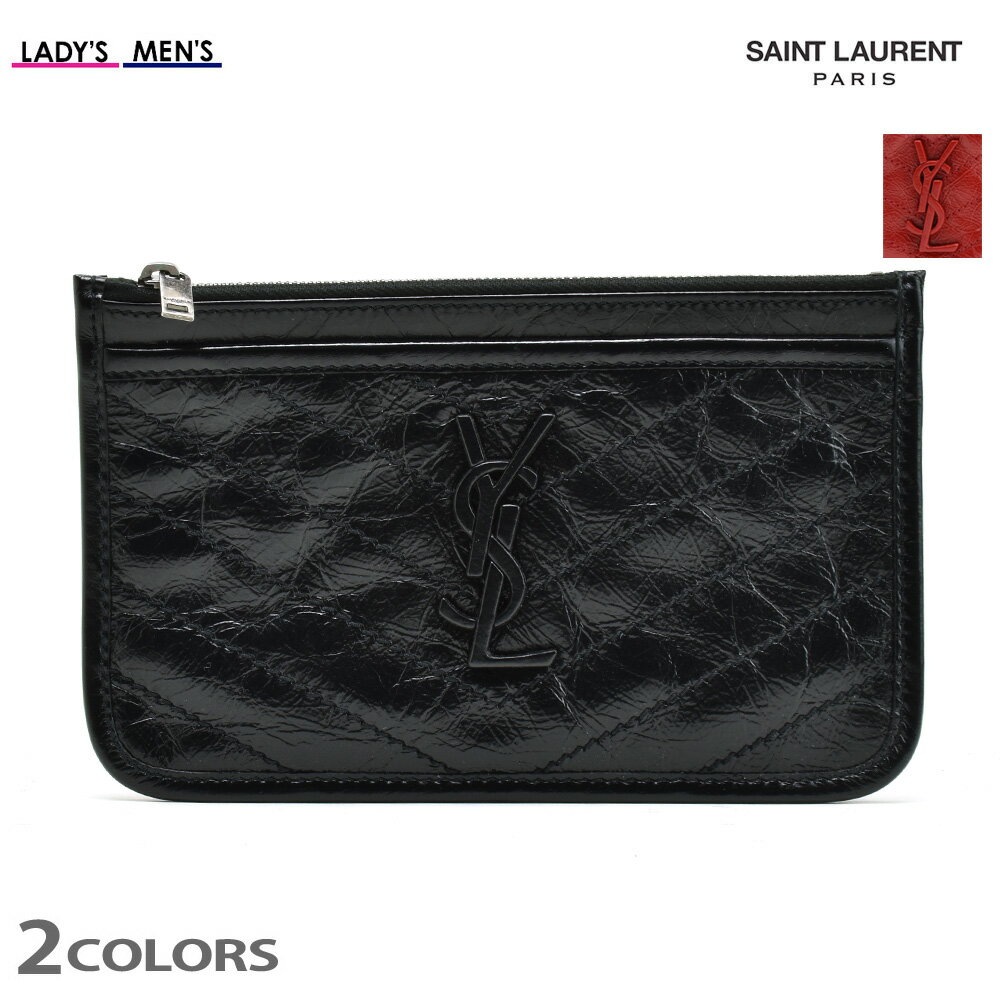 【SPECIAL SALE】サンローラン パリ ニキ ポーチ メンズ レディース 財布 ウォレット ブラック レッド 赤 黒 YSL Saint Laurent Niki【送料無料】