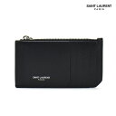 サンローラン SAINT LAURENT PARIS カードケース メンズ フラグメント ジップポーチ パスケース コインケース 小銭入れ レザー ブラック 黒...