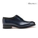 サントーニ ビジネスシューズ メンズ ドレスシューズ プレーントゥ ダークブルー 青 Santoni