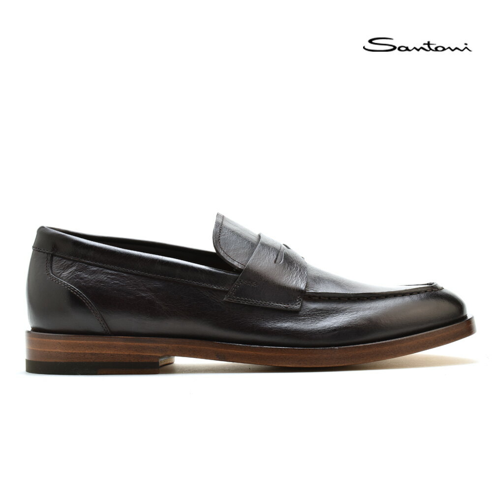 サントーニ ビジネスシューズ メンズ 【交換送料無料】サントーニ Santoni MCOR16301LB1NTXXS32 MOCCA コインローファー ビジネスシューズ 革靴 モカ メンズ【送料無料】