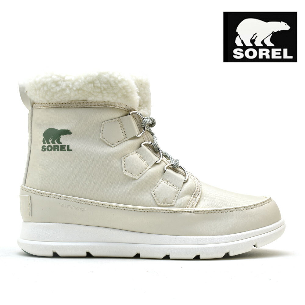 ソレル スノーブーツ レディース エクスプローラーカーニバル ホワイト 白 SOREL Explorer Carnival FAWN SEA SALT 1808051-920