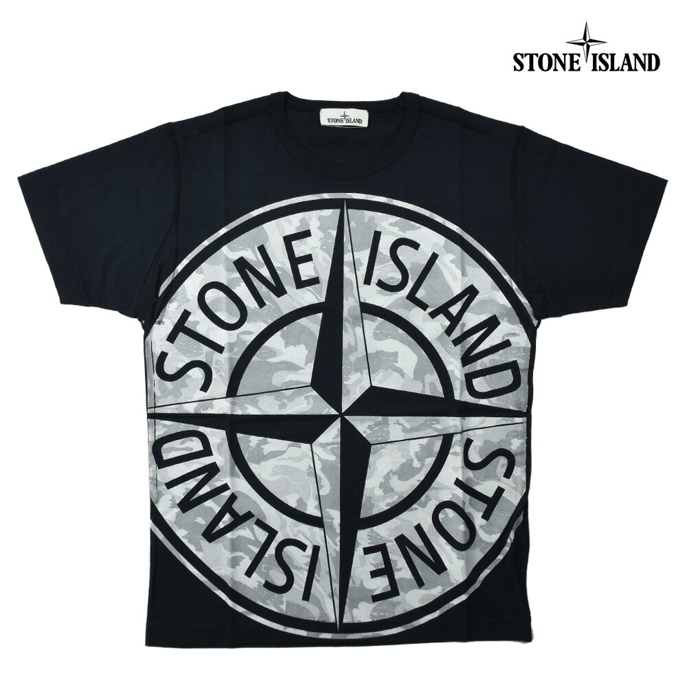 【楽天スーパーSALE】ストーンアイランド Tシャツ メンズ カットソー クルーネック 半袖 ロゴT ブラック 黒 STONE ISLAND T-SHIRT【送料無料】