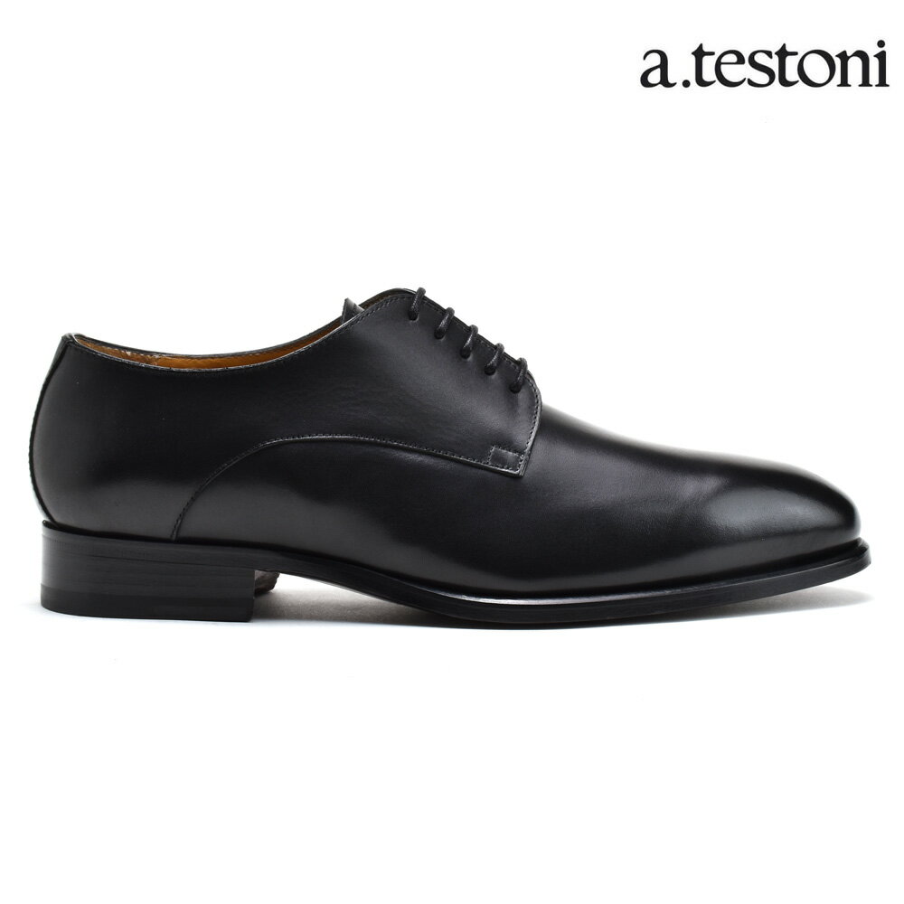 【交換送料無料】ア テストーニ ビジネスシューズ メンズ ドレスシューズ ブラック 黒 a.testoni DERBY ANTIQUE LUX CALF【送料無料】