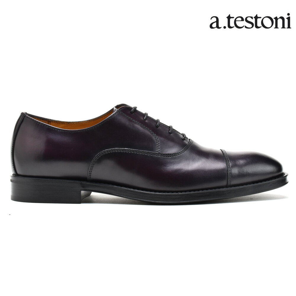 【交換送料無料】ア テストーニ ビジネスシューズ メンズ ドレスシューズ プレーントゥ バローロ a.testoni SALERNO OXFORD BURNISHD CALF BAROLO【送料無料】