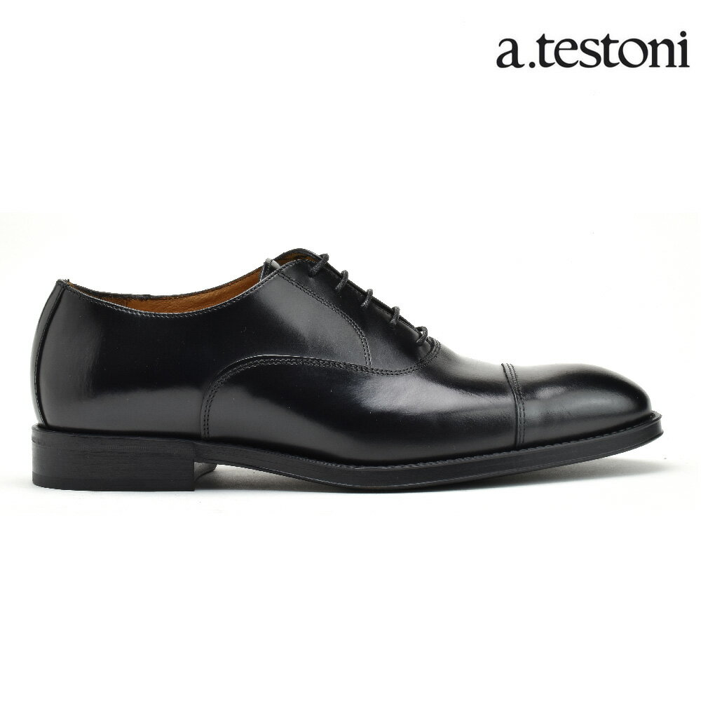 【交換送料無料】ア テストーニ ビジネスシューズ メンズ ドレスシューズ ストレートチップ ブラック 黒 a.testoni OXFORD CALF【送料無料】