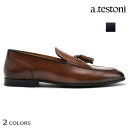 ア テストーニ タッセルローファー メンズ ドレスシューズ インディゴ キャメル a.testoni BURNISHED CALF【送料無料】