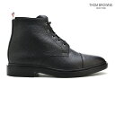 エイチアンドエム トムブラウン THOM BROWN MFB118D-00198/001 CROPPED DERBY TOE CAP BOOT ブーツ ストレートチップ ブラック 黒 BLACK メンズ【送料無料】