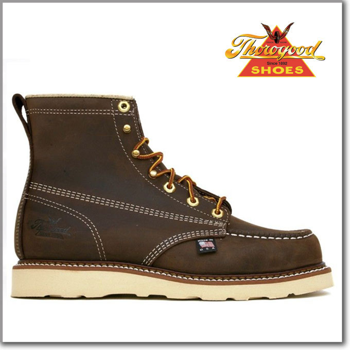 ソログッド THOROGOOD 6 MOC TOE DARK BROWN814-4203 HANTING BOOTSソログッド ハンティング ブーツオイルド レザー ダーク ブラウン 茶 【送料無料】