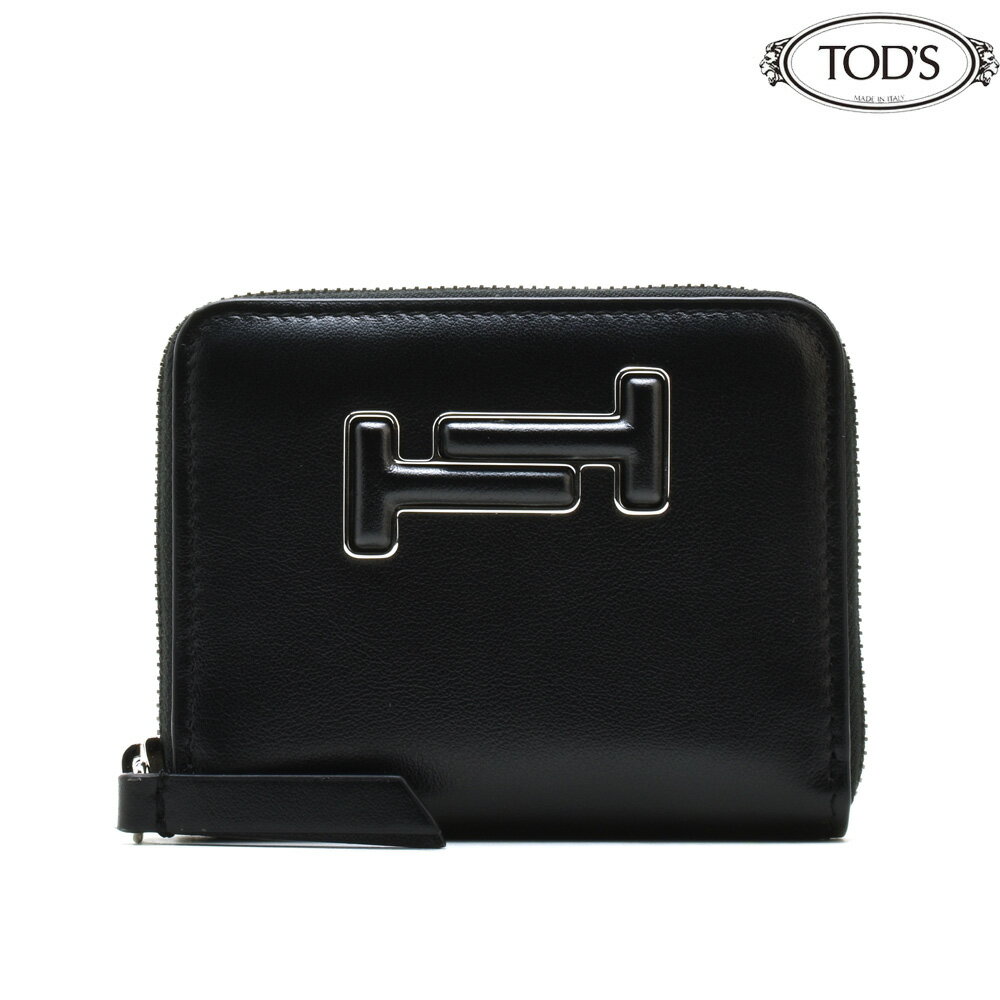 【SALE】トッズ TOD'S XAWAMMAD200XMA/B999 WALLET BLACK ラウンドファスナー財布 コンパクトウォレット ブラック 黒 レディース【送料無料】