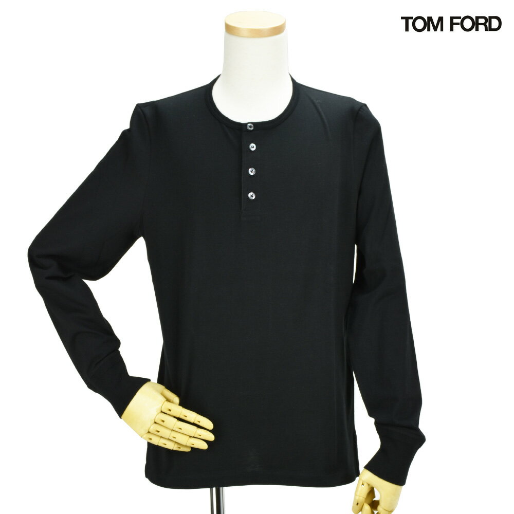 トムフォード TOM FORD BN402 TFJ890/K09 ヘンリーネック カットソー ロンT ブラック 黒 BLACK メンズ【送料無料】