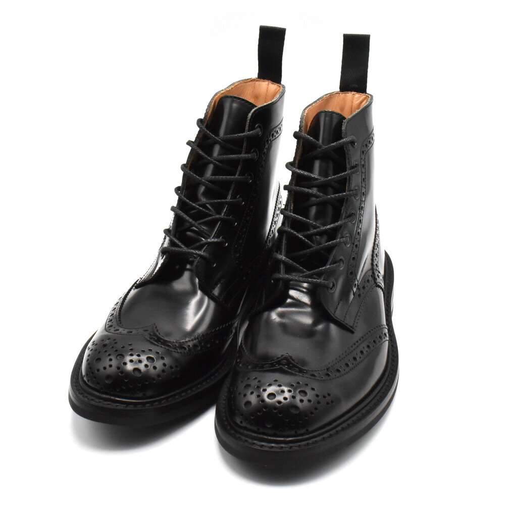 �ȥ�å����� TRICKER'S ����ȥ꡼�֡��� M2508 �⡼��ȥ� ��� �����ʥ��ȥ����� �����󥰥��å� �֥�å� Black Book binder Brogue Boots������̵����