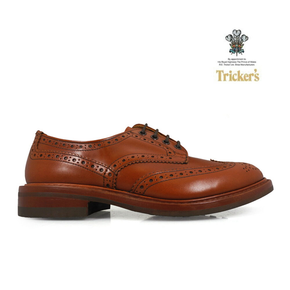 トリッカーズ バートン メンズ ダイナイトソール ブローグシューズ マロン カーフ TRICKER'S M5633 BOURTON BROGUE SHOES MARRON【送料無料】